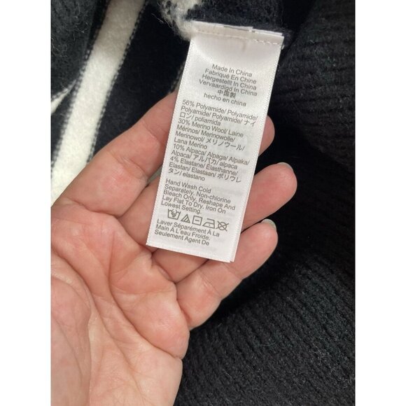 J. Crew Womens Chunky Crewneck Black White Sweater in Supersoft Yarn Size L, NWT - Picture 9 of 9